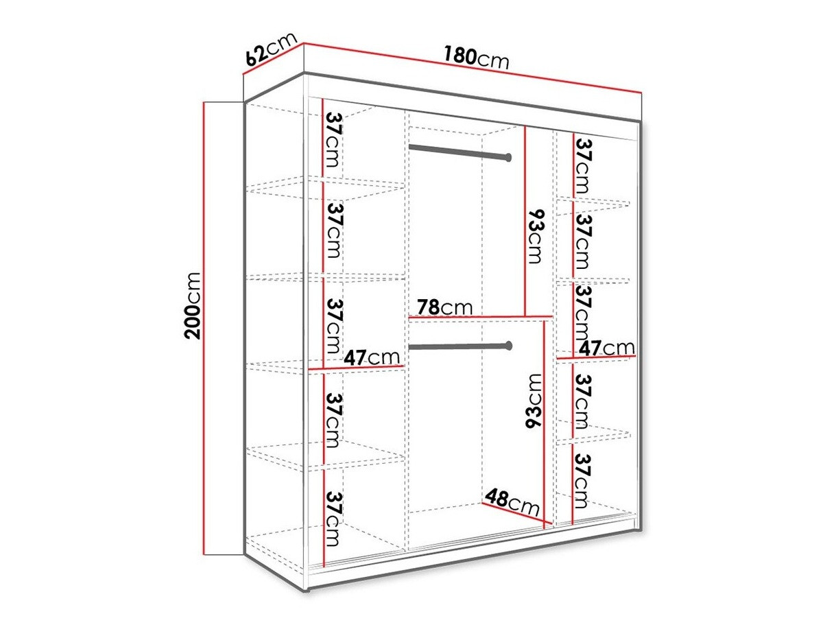 Skapis Hartford 255 (Matēts melns + Melnais marmors)