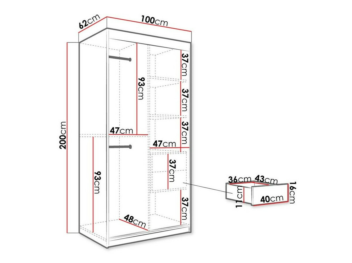 Skapis Hartford 258 (Matēts balts + Melnais marmors)