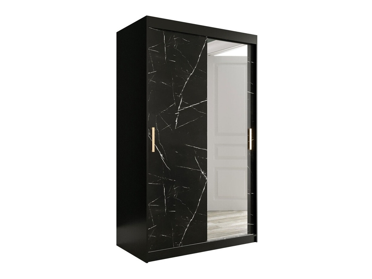 Skapis Hartford 259 (Matēts melns + Melnais marmors)