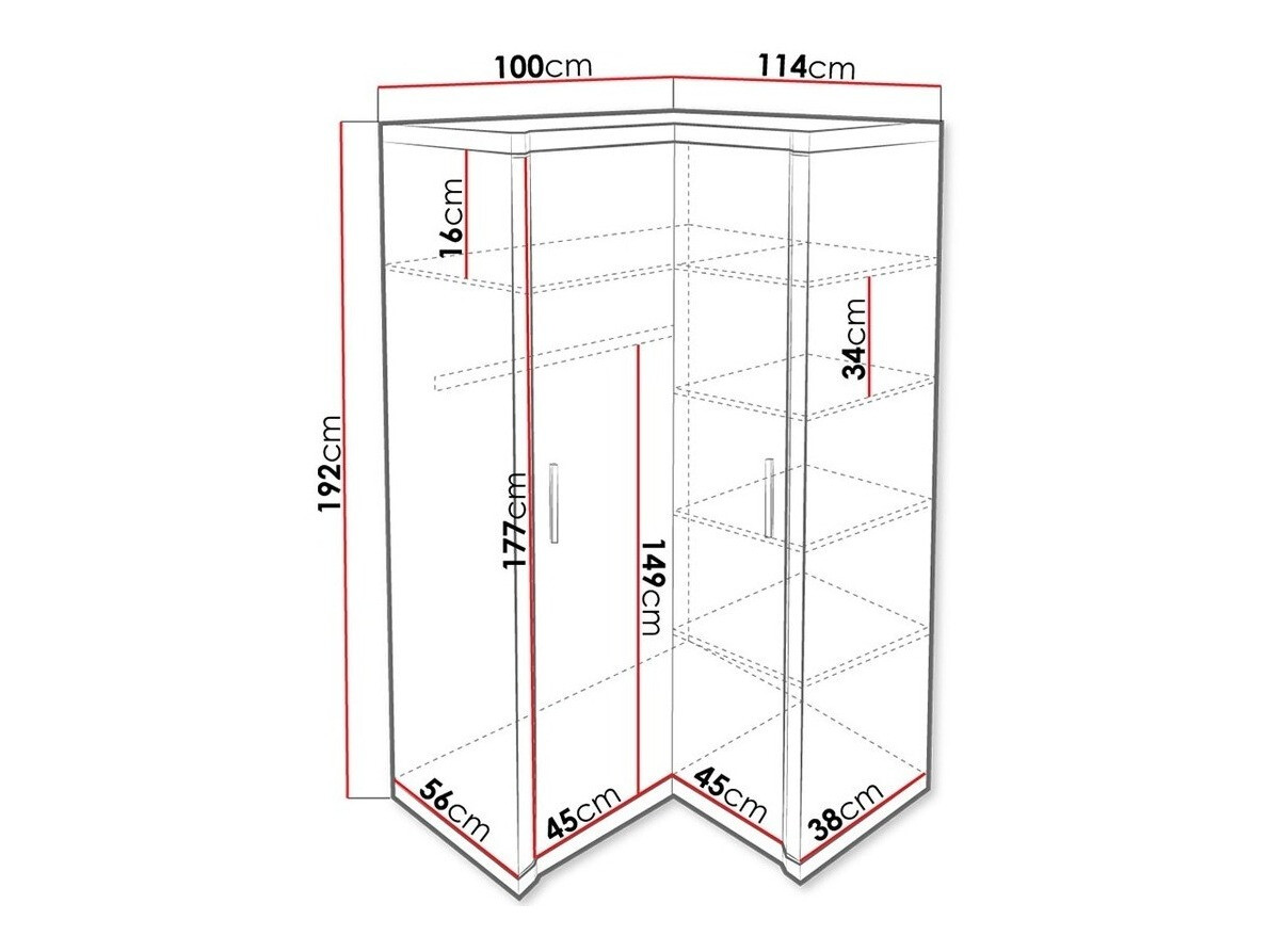 Угловой шкаф Lorelie 119 (Сонома Дуб)