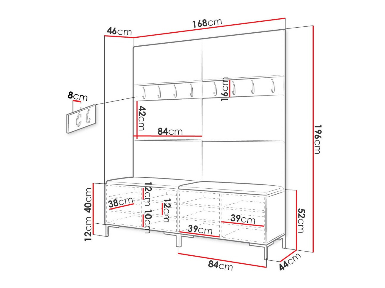 Priekšnama komplekts Tivsoa 101 (Craft ozols)