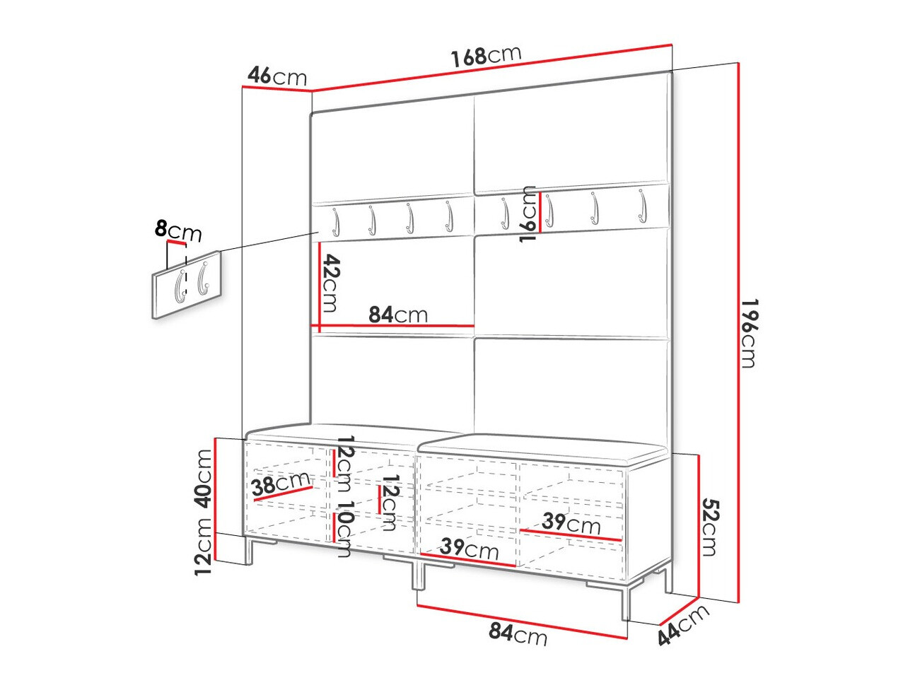 Priekšnama komplekts Tivsoa 101 (Craft ozols)