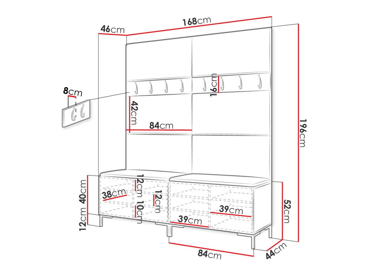 Priekšnama komplekts Tivsoa 101 (Craft ozols)