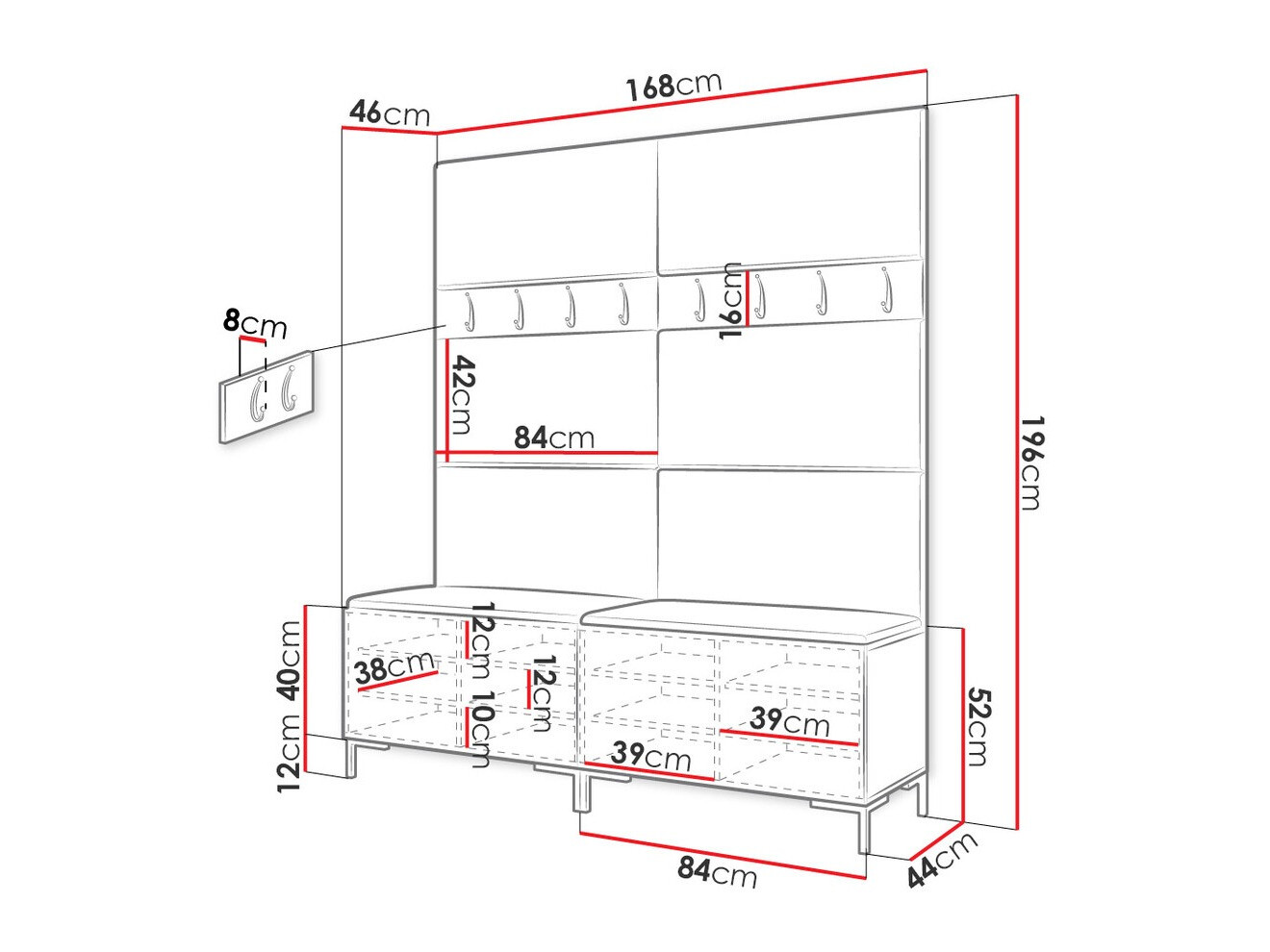 Priekšnama komplekts Tivsoa 101 (Craft ozols)