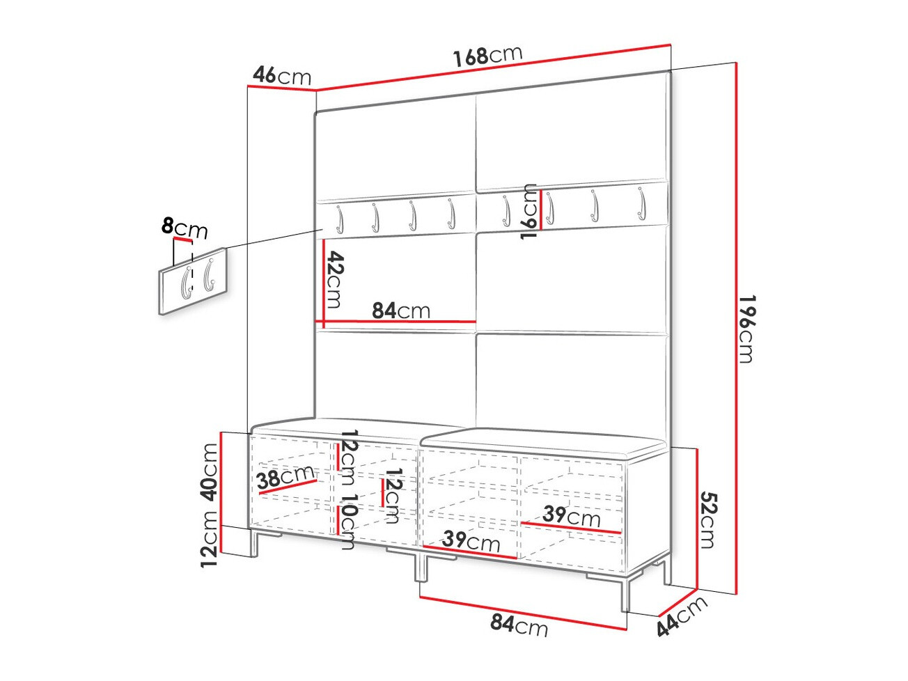 Priekšnama komplekts Tivsoa 101 (Craft ozols)