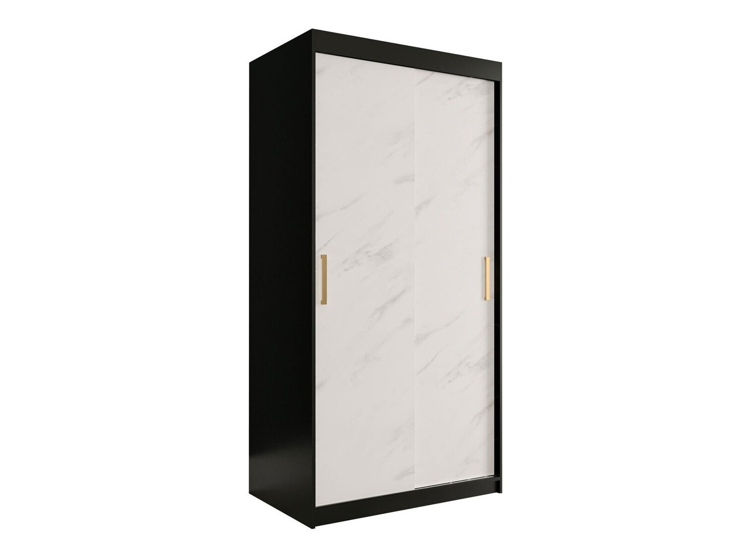 Шкаф Hartford 246 (Матовый черный + Белый мрамор)
