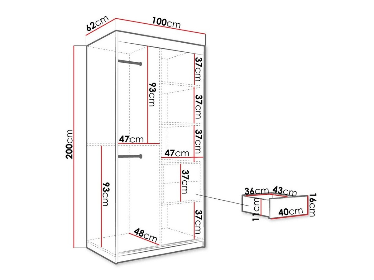 Skapis Hartford 240 (Matēts melns + Balts marmors)