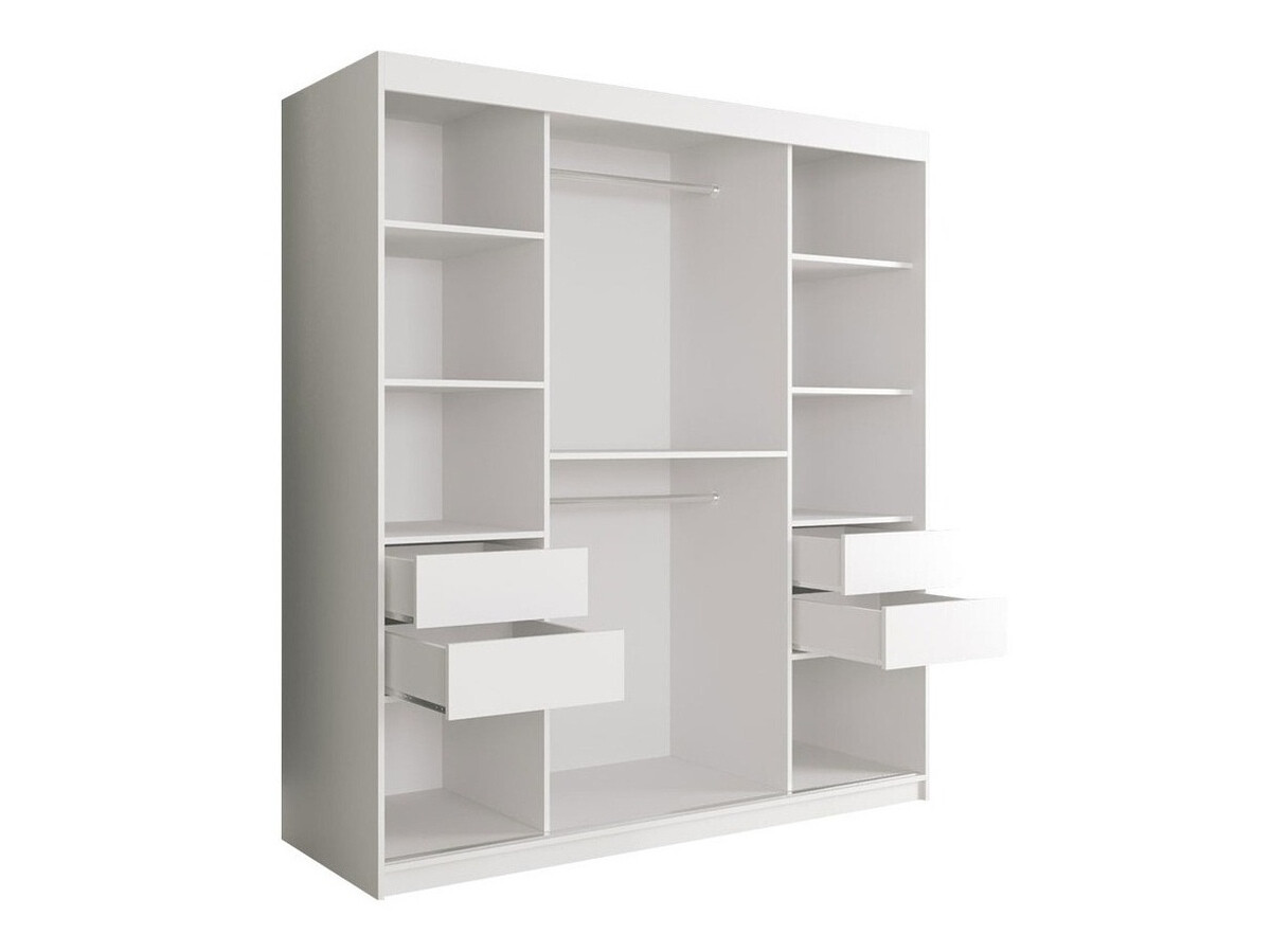 Skapis Hartford 243 (Matēts balts + Melnais marmors)