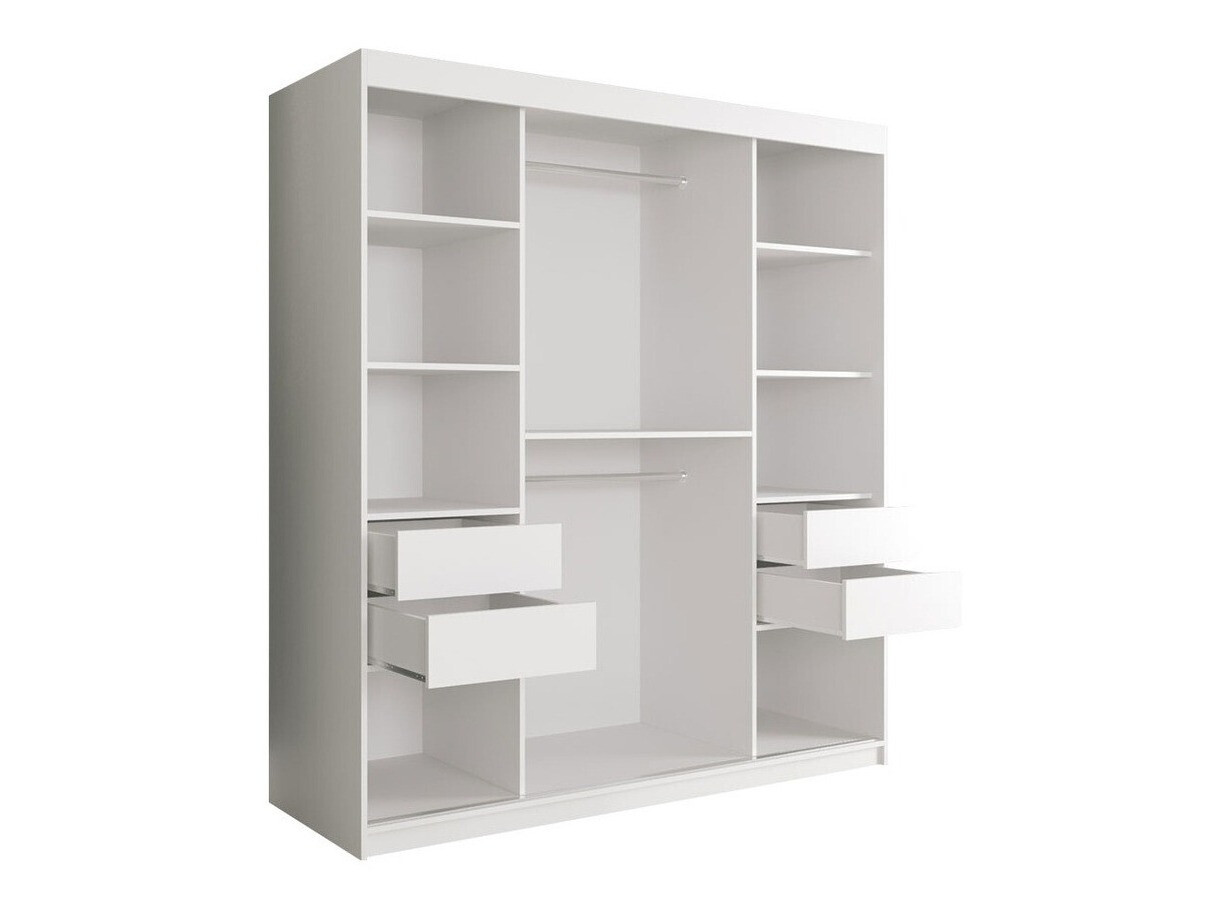 Skapis Hartford 243 (Matēts melns + Melnais marmors)