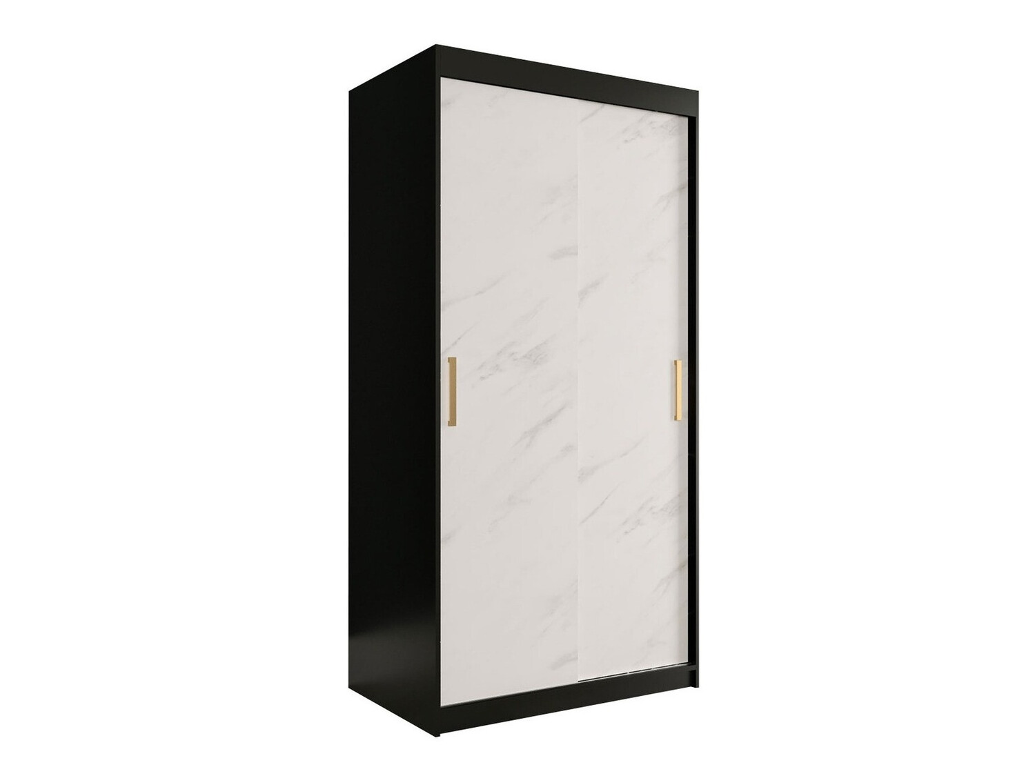 Skapis Hartford 246 (Matēts melns + Balts marmors)