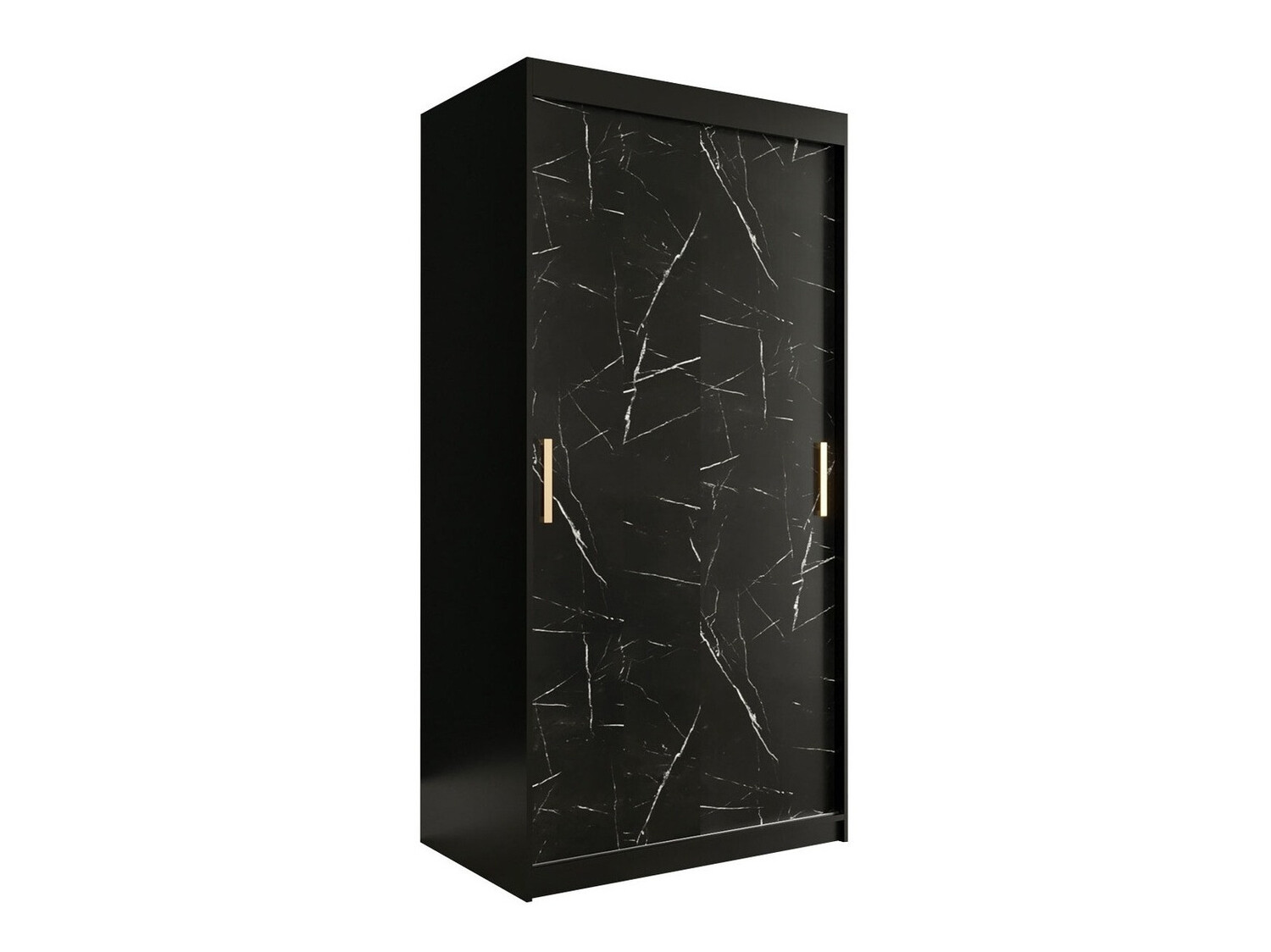 Skapis Hartford 246 (Matēts melns + Melnais marmors)