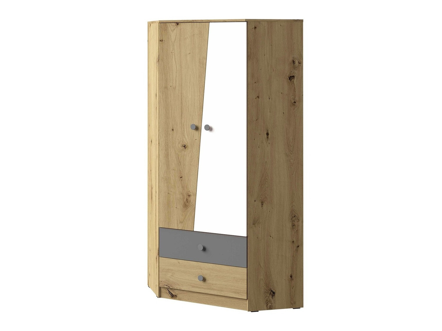 Угловой шкаф Almira 101 (Artisan дуб + Белый + Серый)