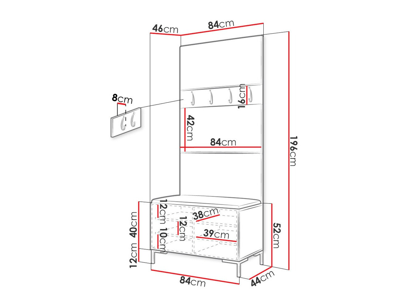 Priekšnama komplekts Tivsoa 102 (Eko āda Soft 011)