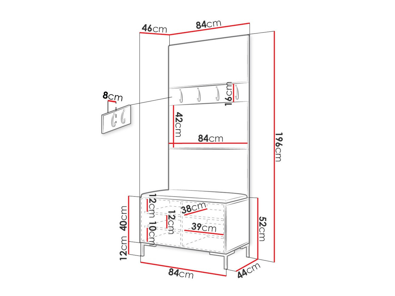 Priekšnama komplekts Tivsoa 102 (Eko āda Soft 017)