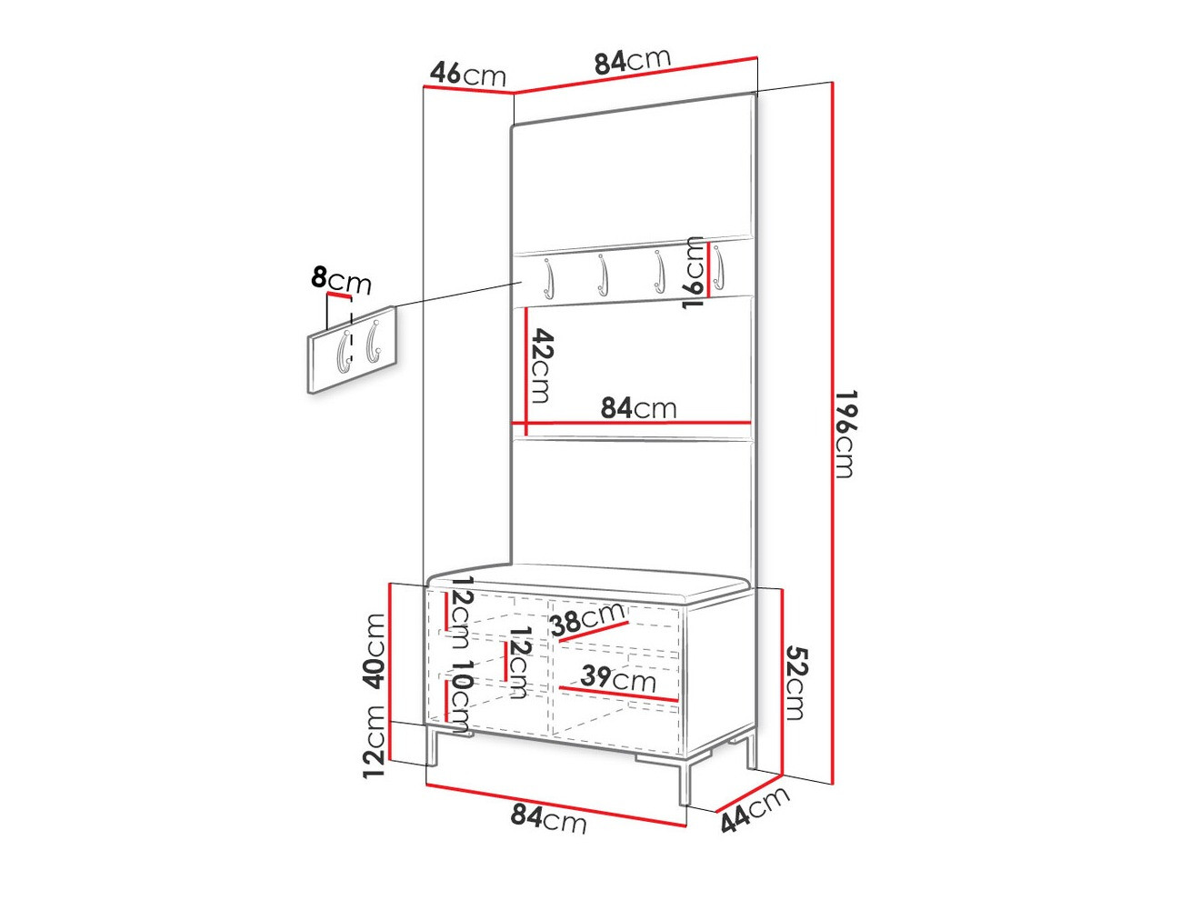Прихожая Tivsoa 102 (Manila 16)