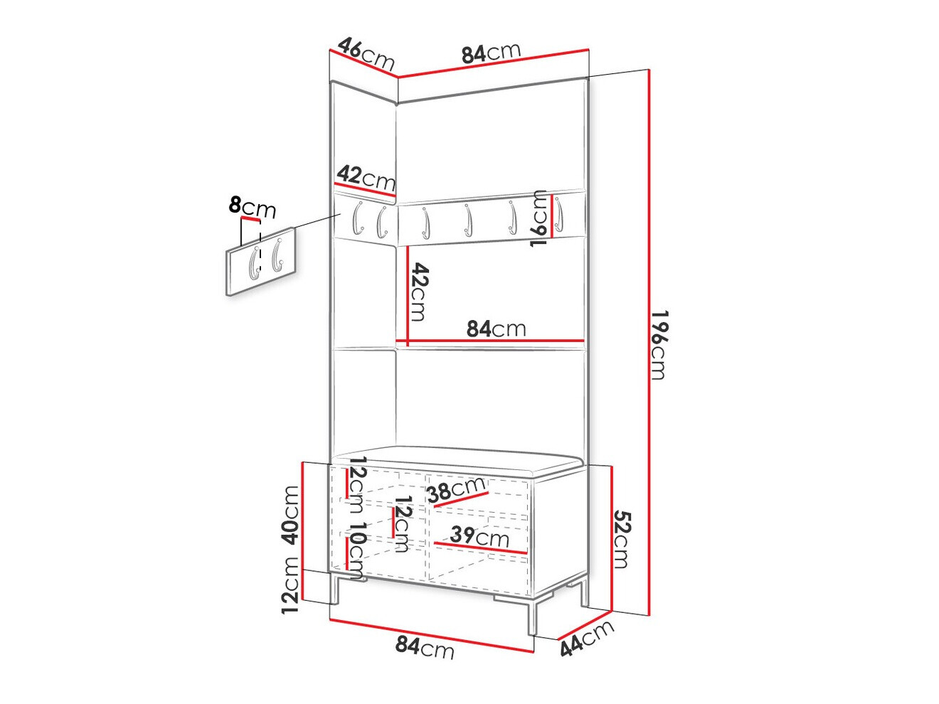 Priekšnama komplekts Tivsoa 103 (Balts)
