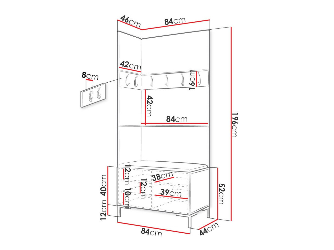 Priekšnama komplekts Tivsoa 103 (Balts)