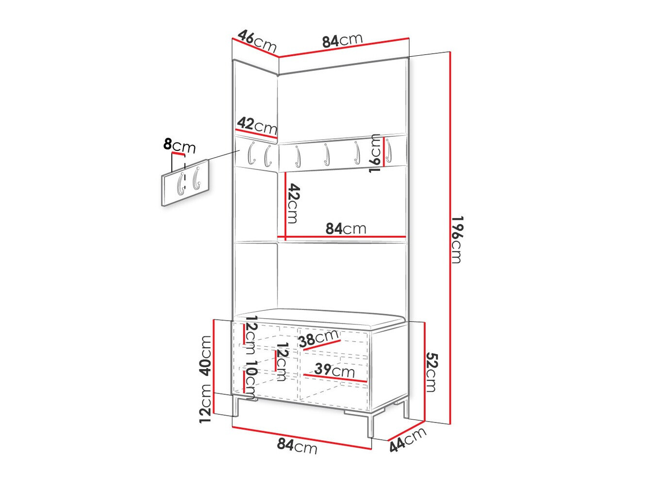 Priekšnama komplekts Tivsoa 103 (Craft ozols)