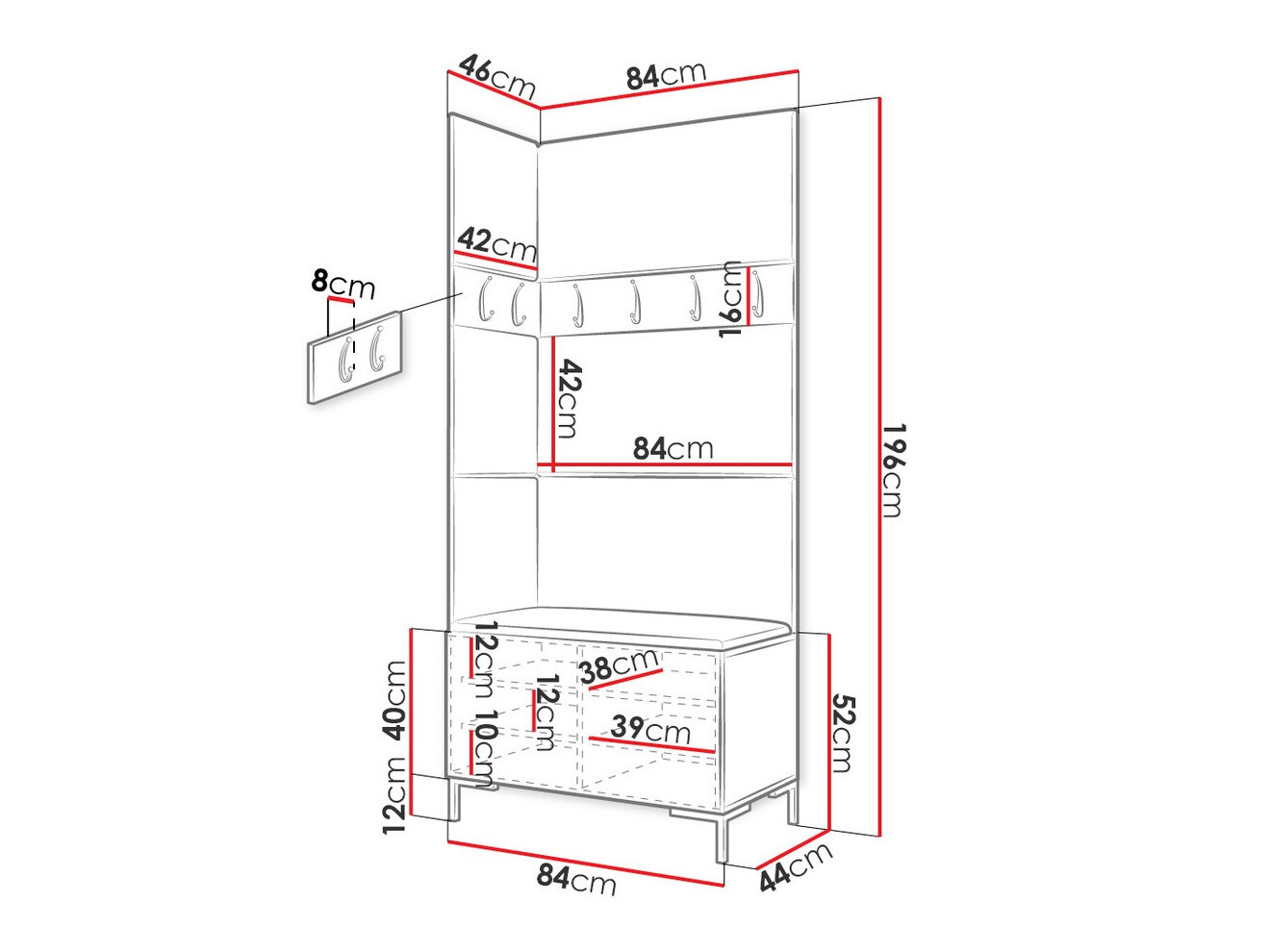 Priekšnama komplekts Tivsoa 103 (Craft ozols)