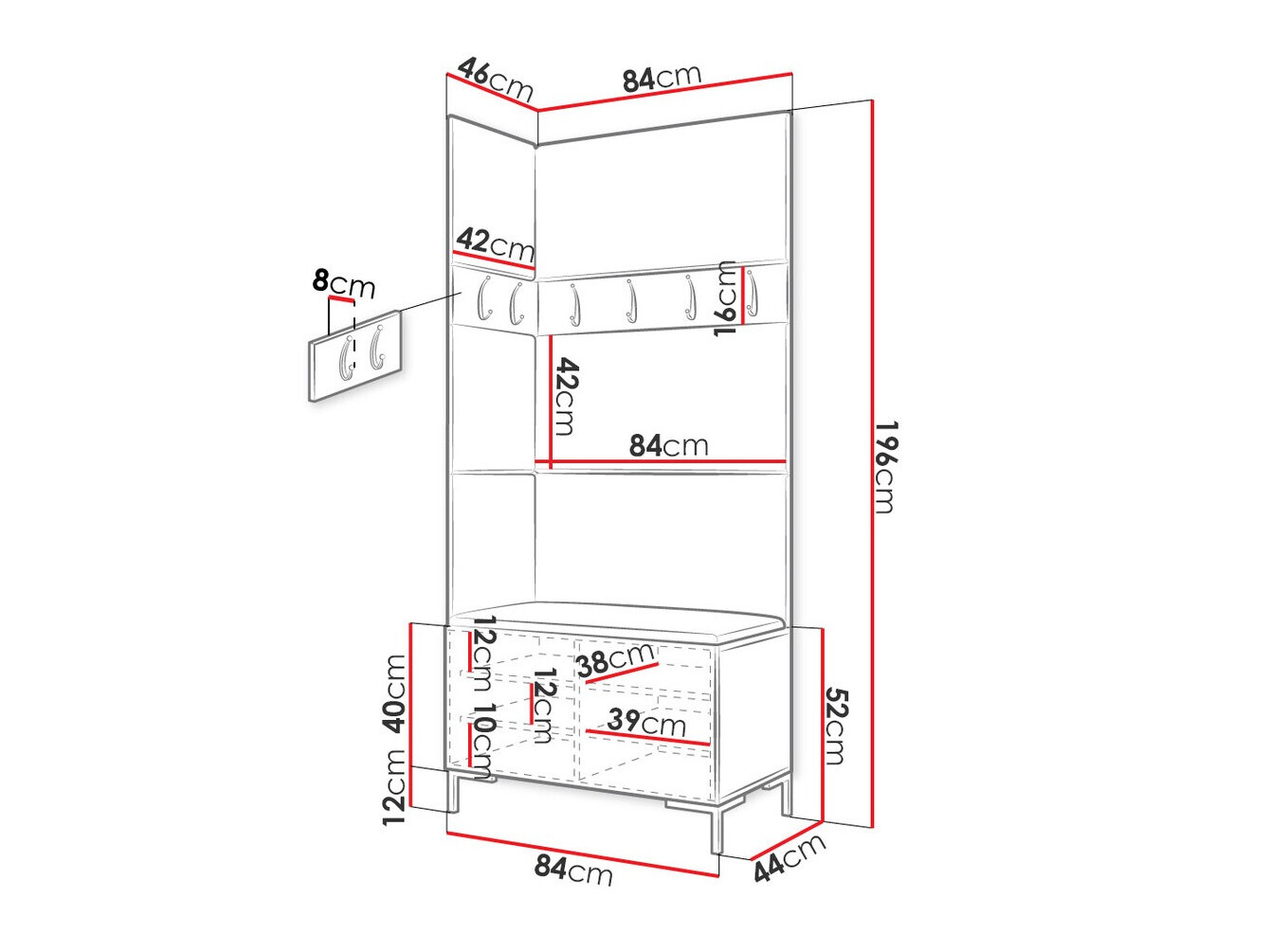 Priekšnama komplekts Tivsoa 103 (Melns)
