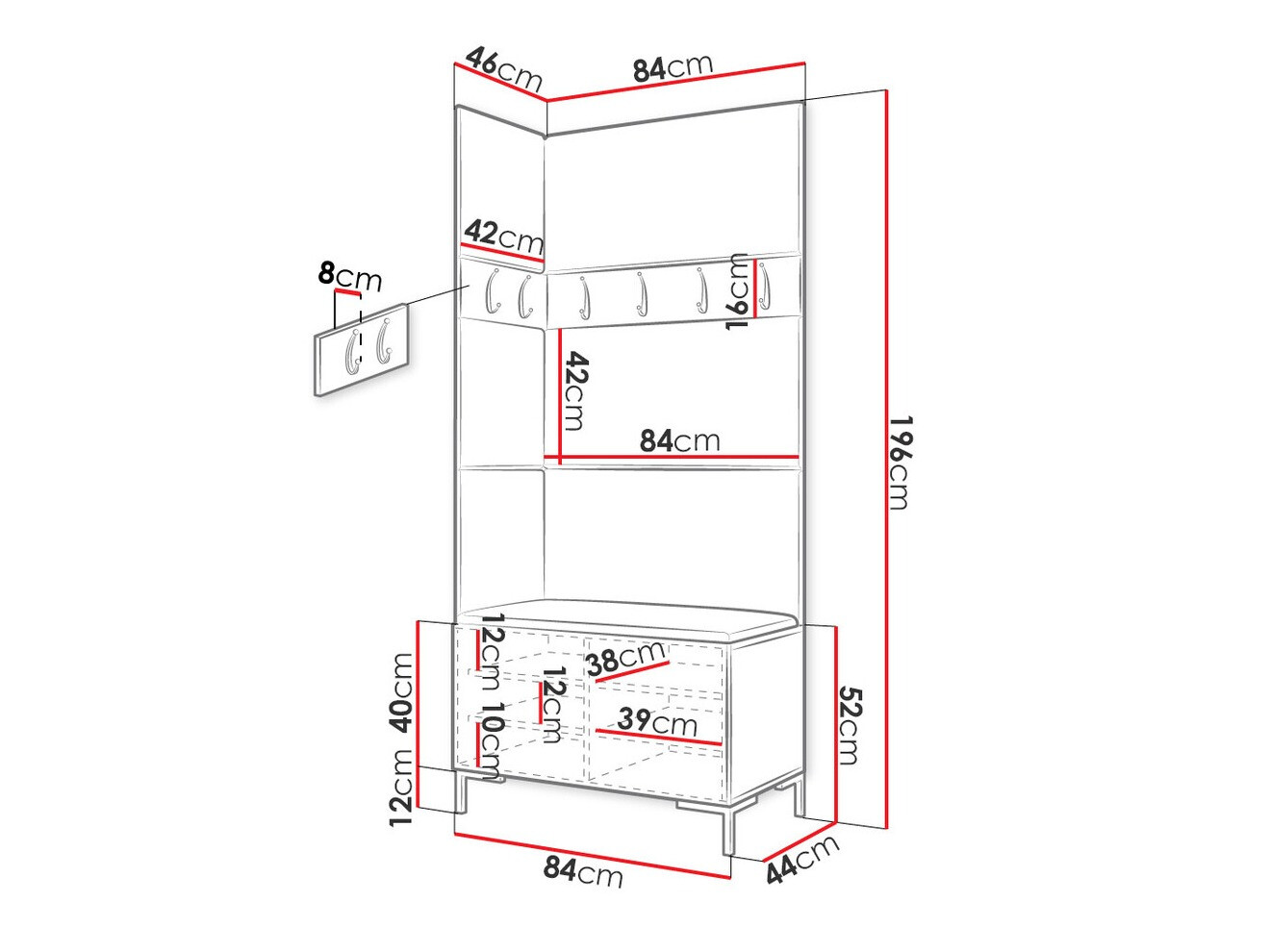 Прихожая Tivsoa 103 (Белый)