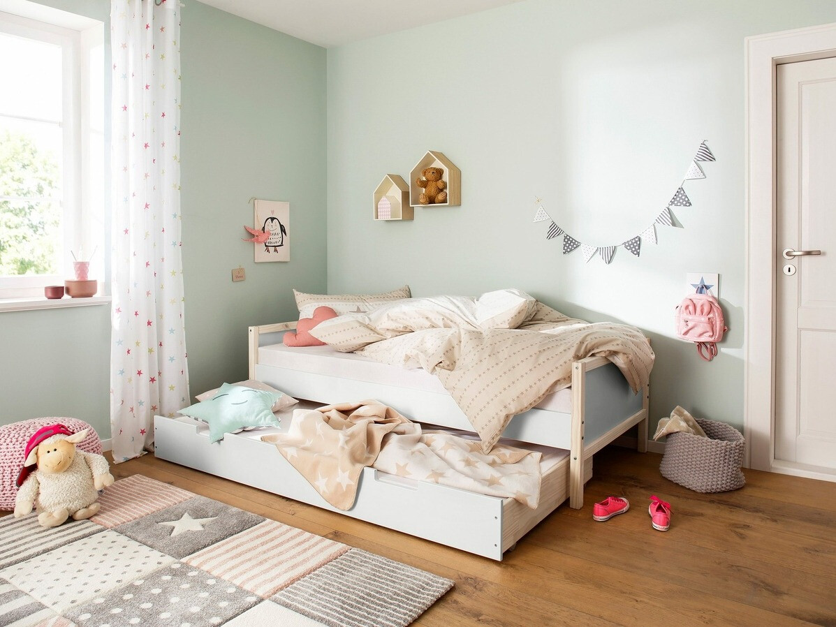 Gultas veļas kaste Fenmele 105 (Balts + Gaišs koks)