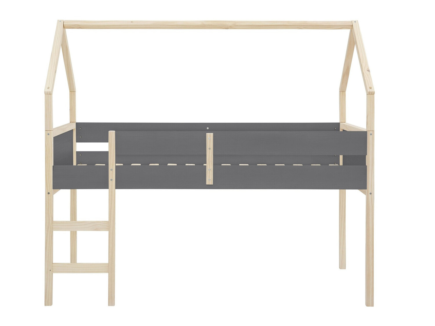 Высокая кровать Fenmele 104 (Серый + Светлое дерево)