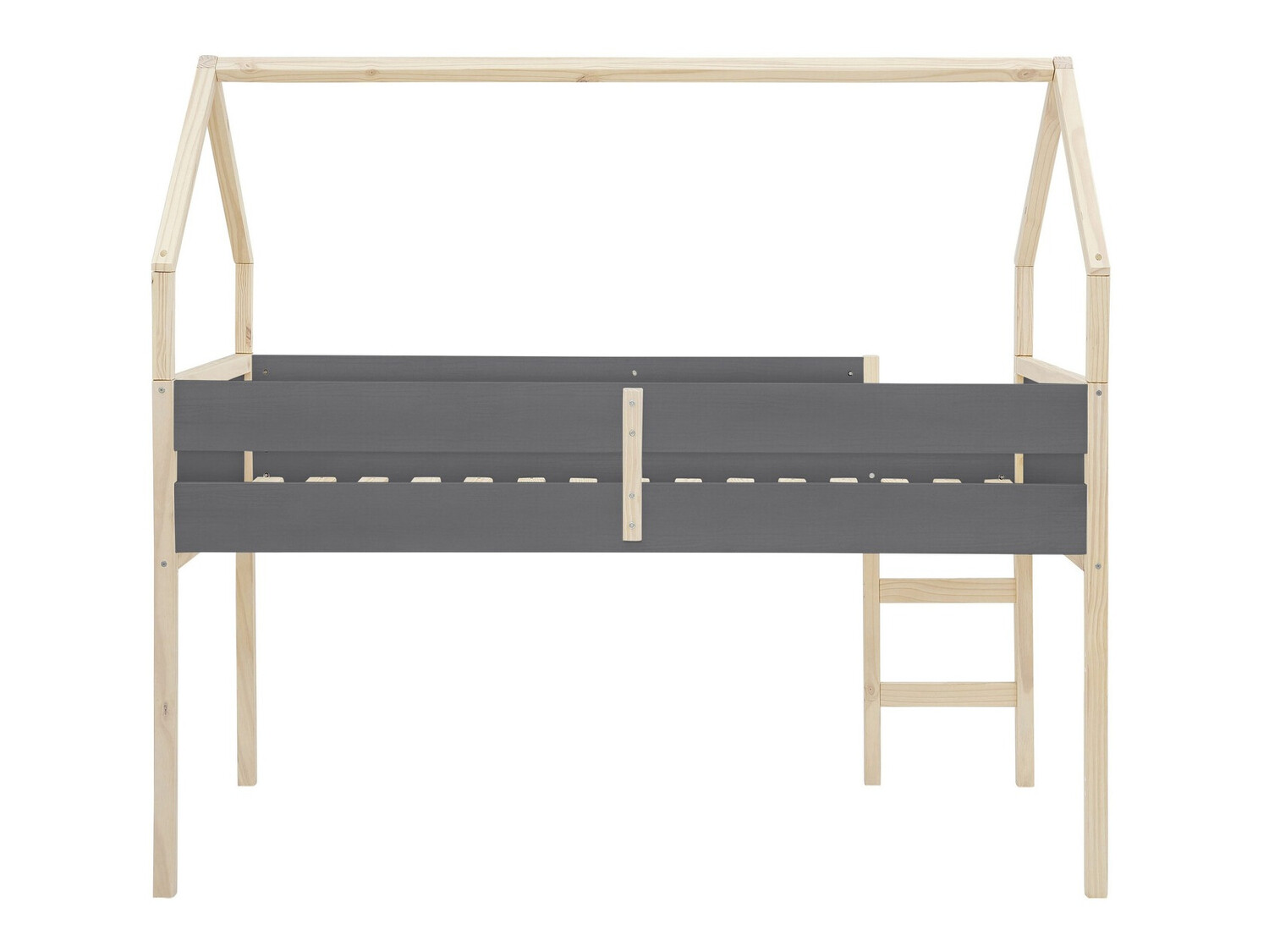 Высокая кровать Fenmele 104 (Серый + Светлое дерево)