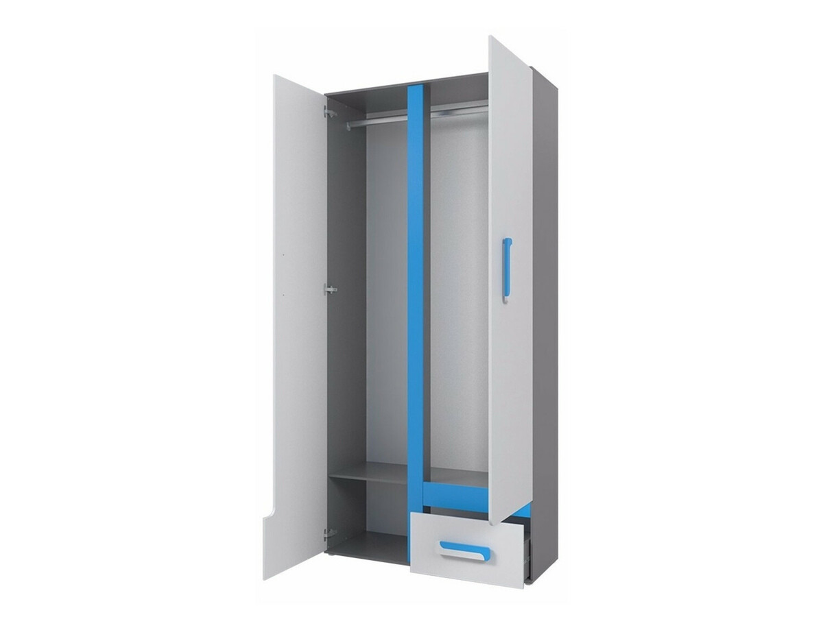 Шкаф Levtala 101 (Антрацит + Белый + Бирюзовый)