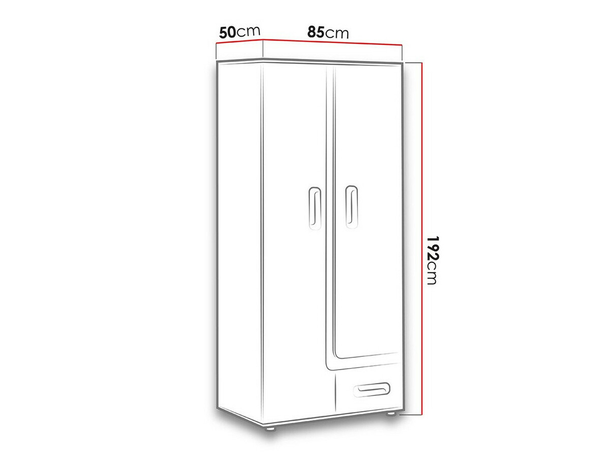 Шкаф Levtala 101 (Антрацит + Белый + Бирюзовый)