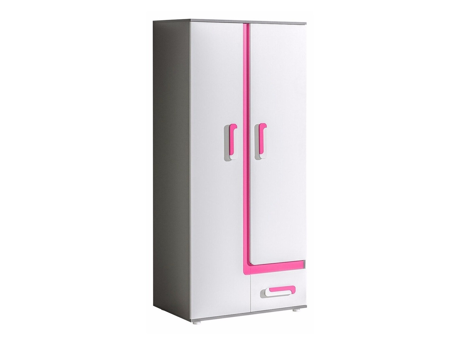 Шкаф Levtala 101 (Антрацит + Белый + Розовый)
