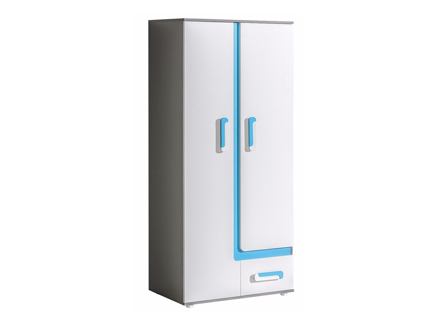 Skapis Levtala 101 (Antracīts + Balts + Tirkīzs)