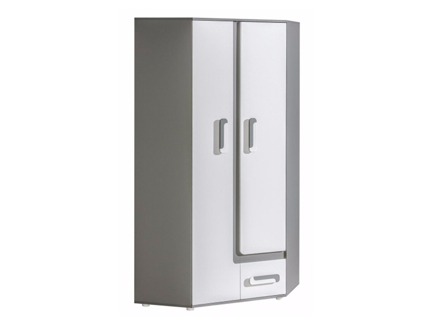 Stūra skapis Levtala 102 (Antracīts + Balts)