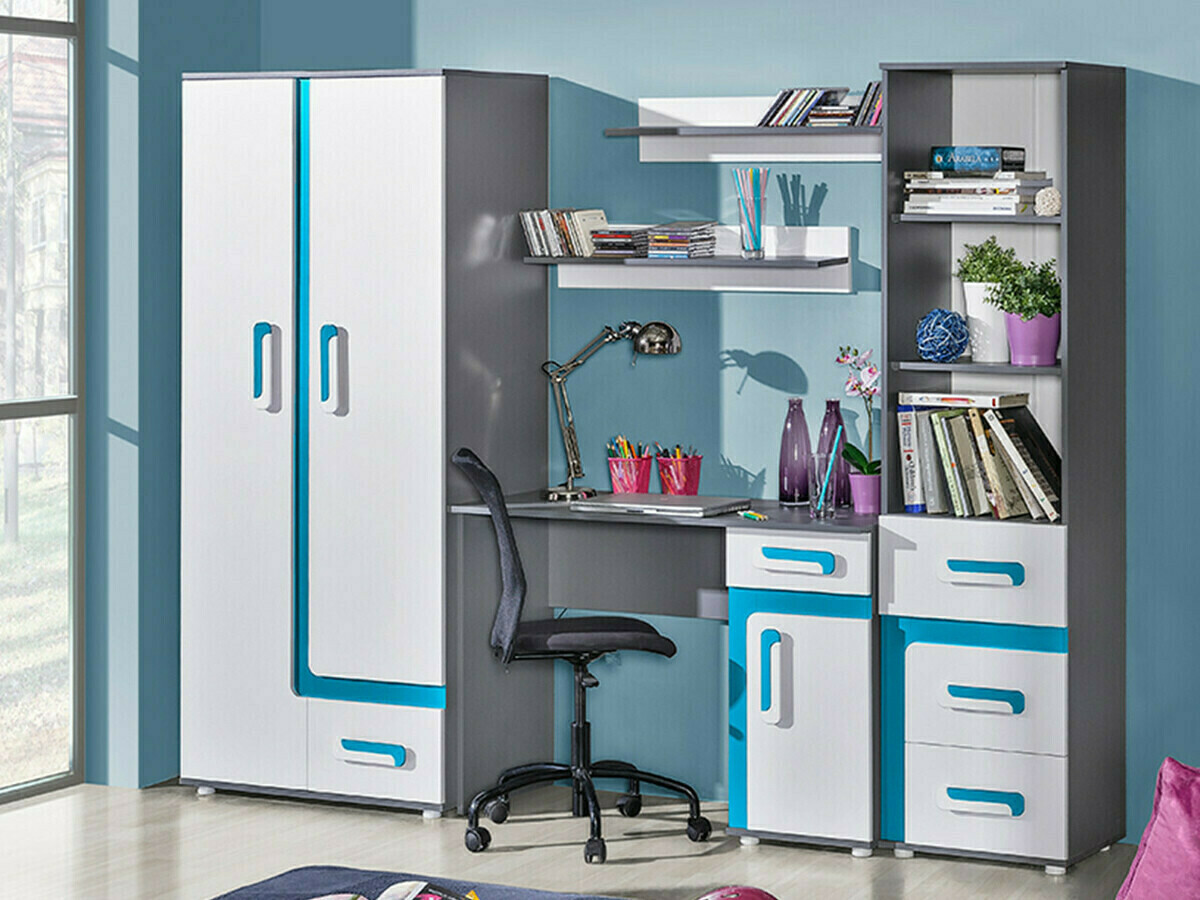 Plaukts Levtala 103 (Antracīts + Balts + Tirkīzs)