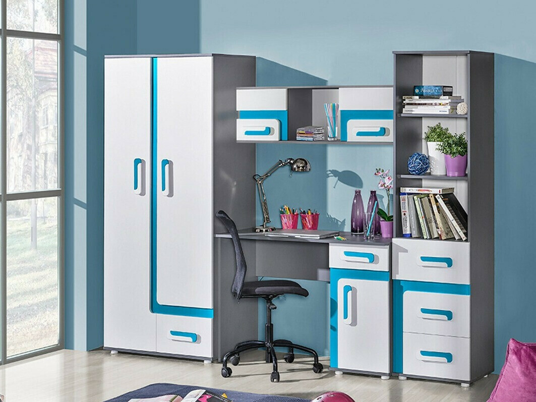 Plaukts Levtala 105 (Antracīts + Balts + Tirkīzs)