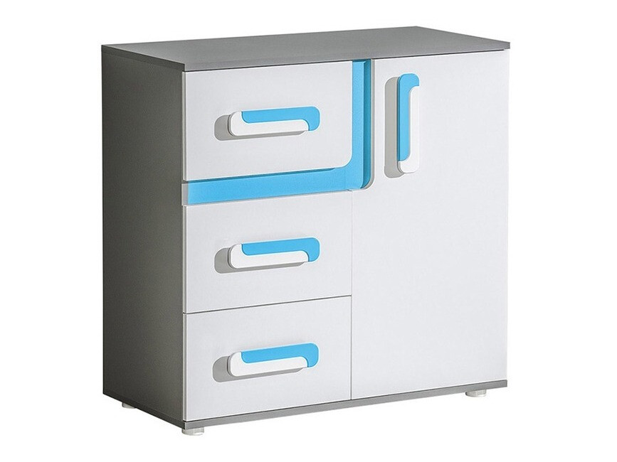 Kомод Levtala 108 (Антрацит + Белый + Бирюзовый)