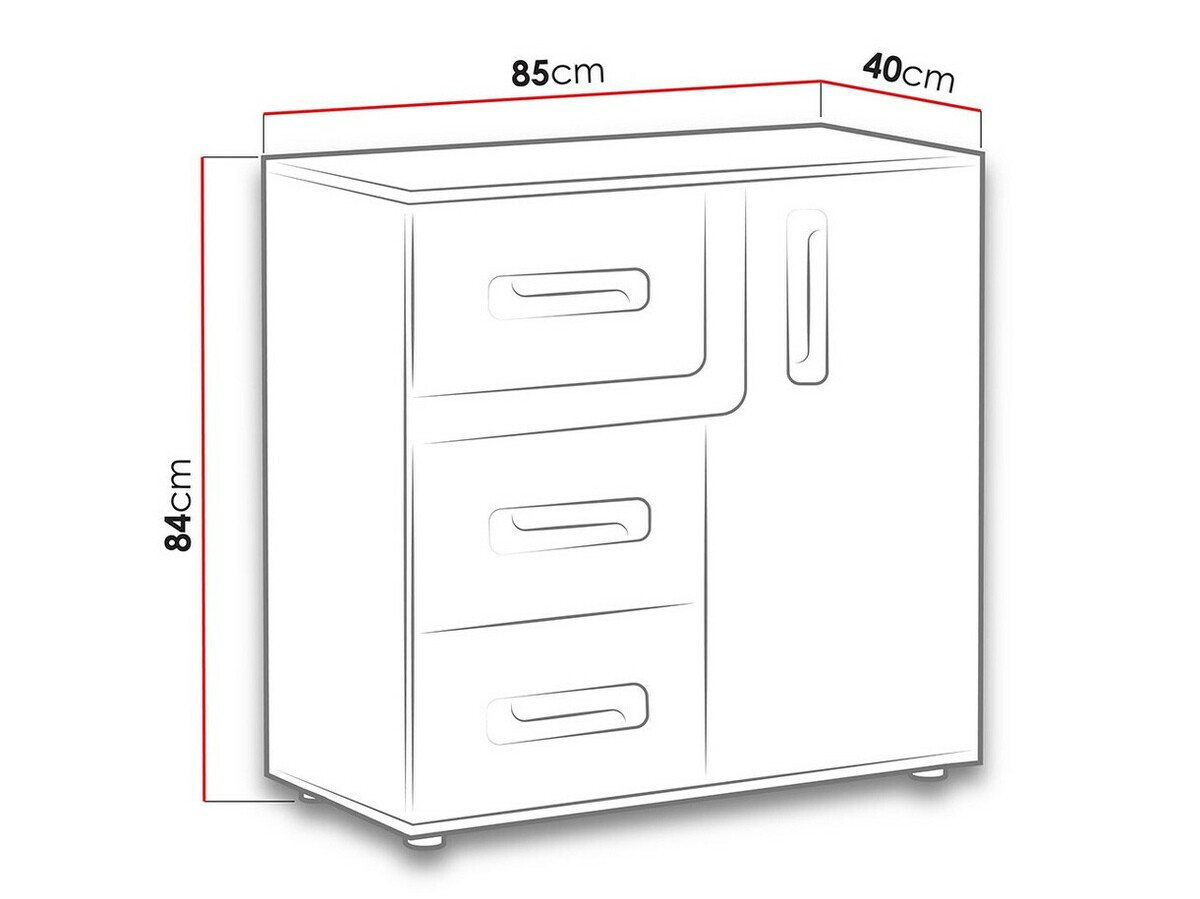 Kомод Levtala 108 (Светлый дуб + Белый)