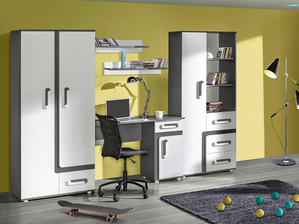 Настенная полка Levtala 111 (Антрацит + Белый)