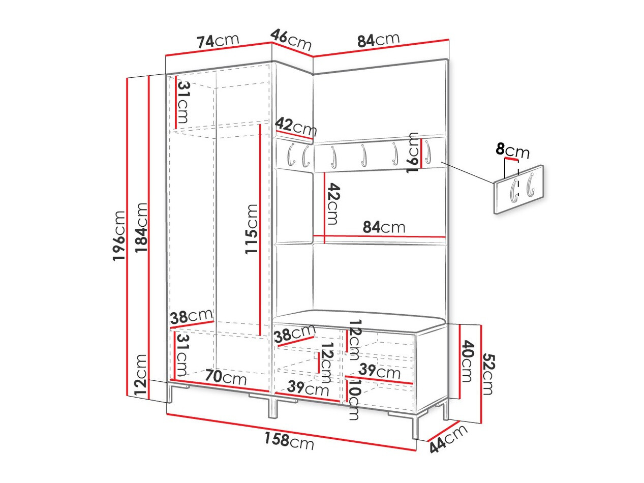 Priekšnama komplekts Tivsoa 107 (Eko āda Soft 017)