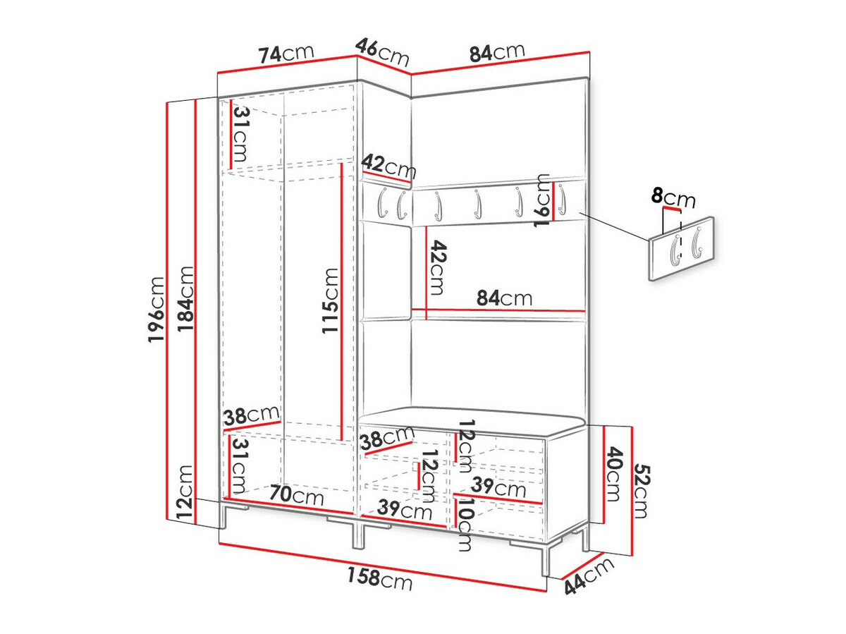 Priekšnama komplekts Tivsoa 107 (Eko āda Soft 017)