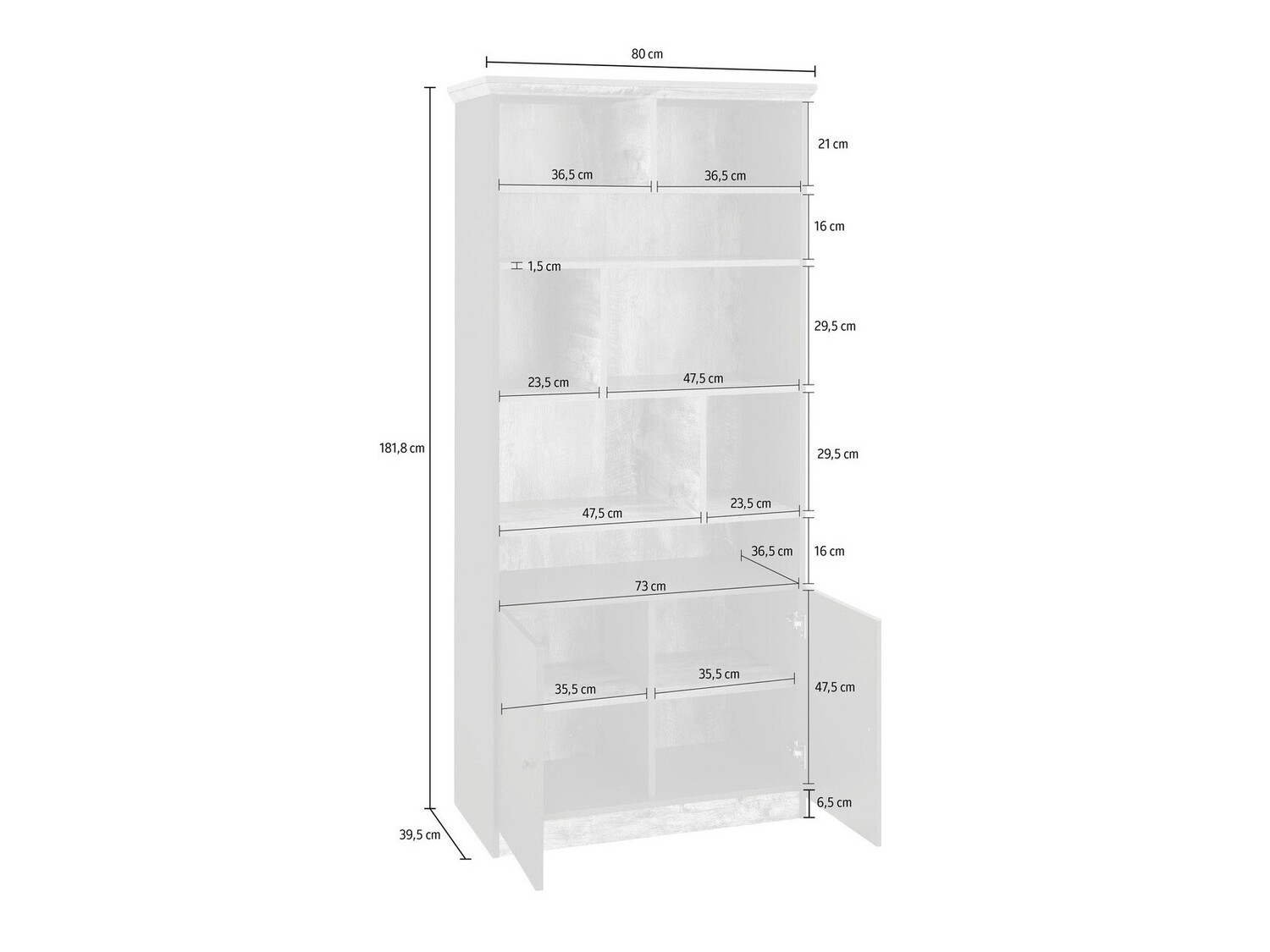 Plaukts Felmave 104 (Pelēks + Ozols)