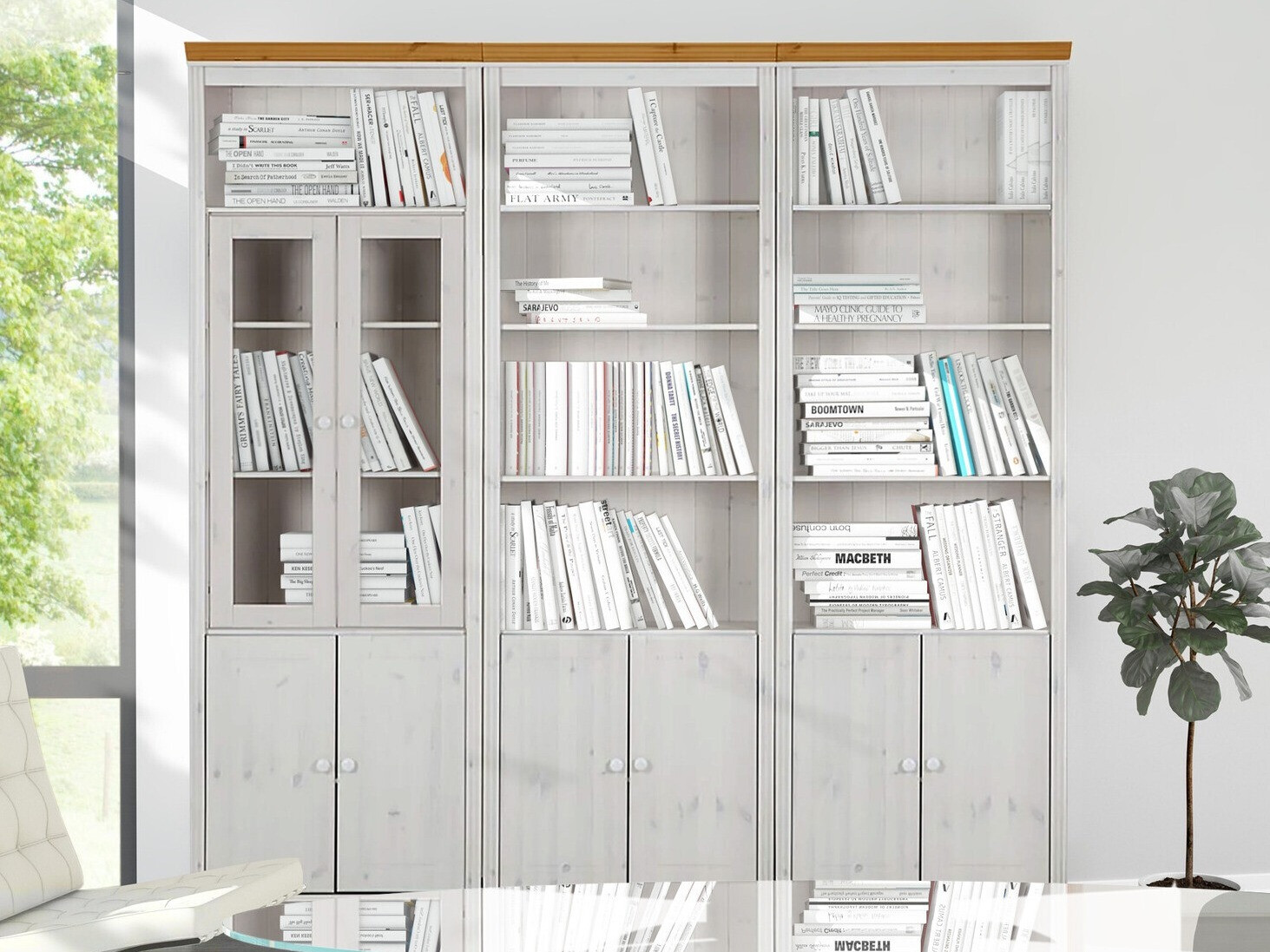 Plauktu komplekts Saltoro 111 (Balts + Medus ozols)