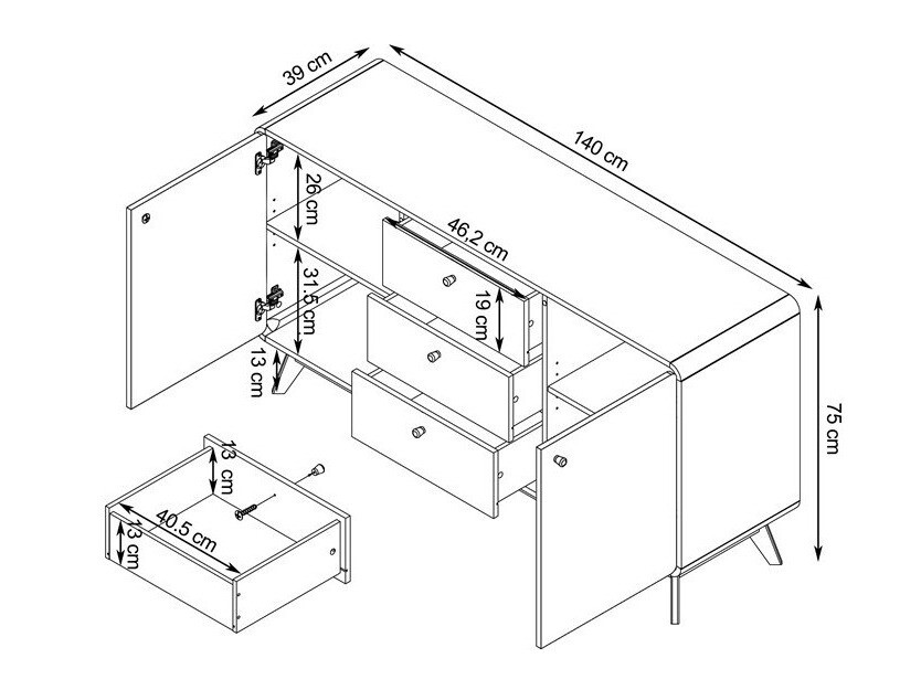Kомод Elbtena 110 (Орех)