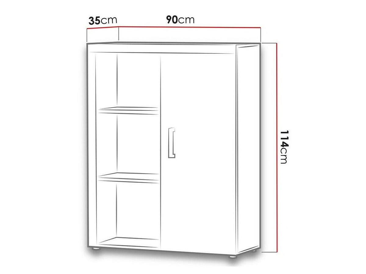 Skapis Odebeli 102 (Balts + Glancēts balts)