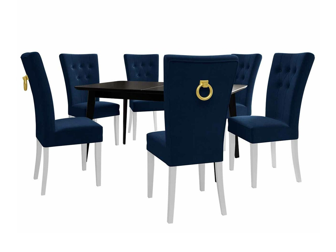 Обеденный гарнитур Racine 144 (Белый + Magic Velvet 2216)