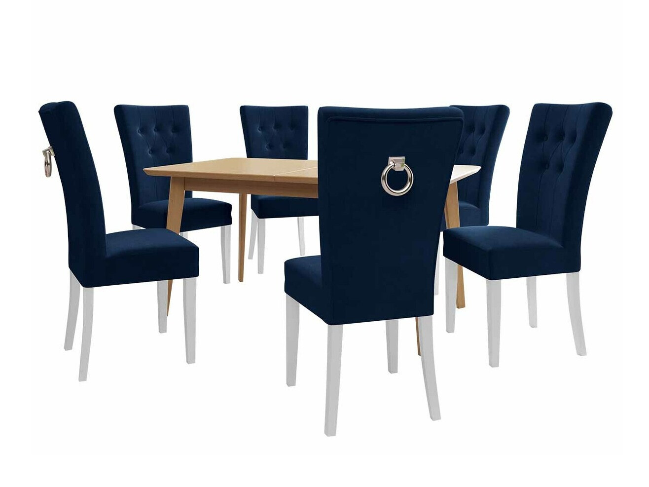 Обеденный гарнитур Racine 144 (Белый + Magic Velvet 2216)