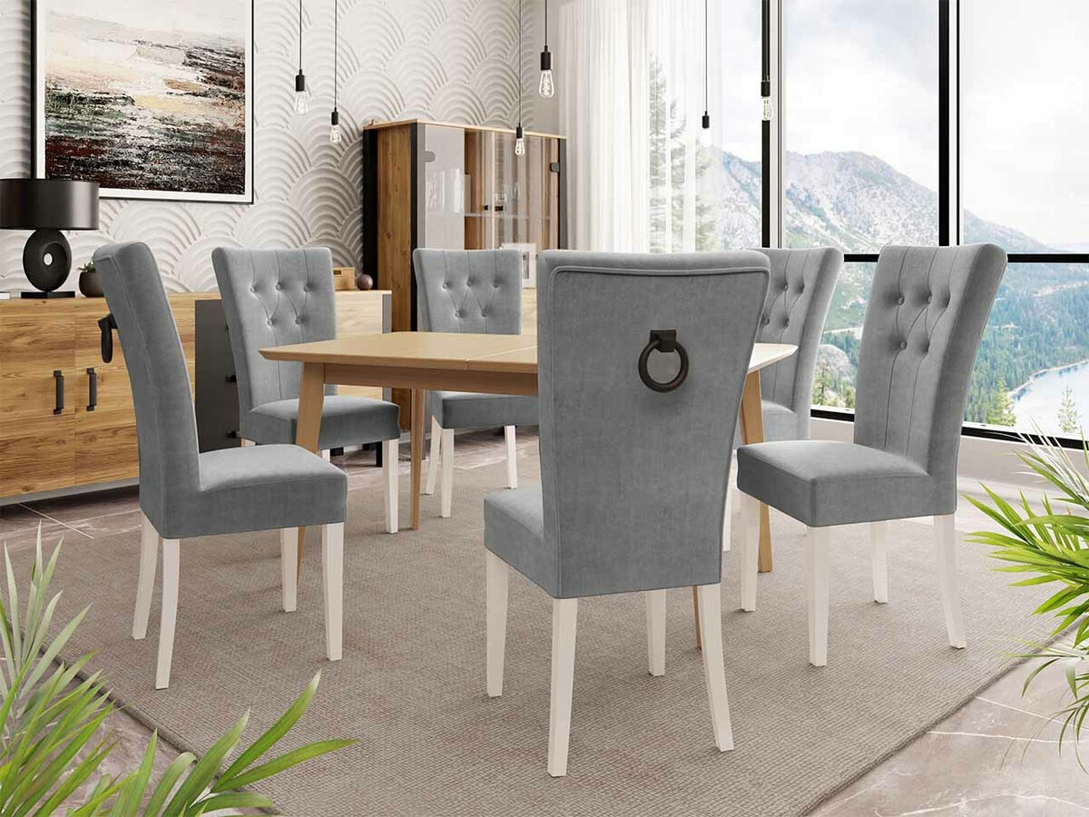 Обеденный гарнитур Racine 144 (Белый + Magic Velvet 2217)