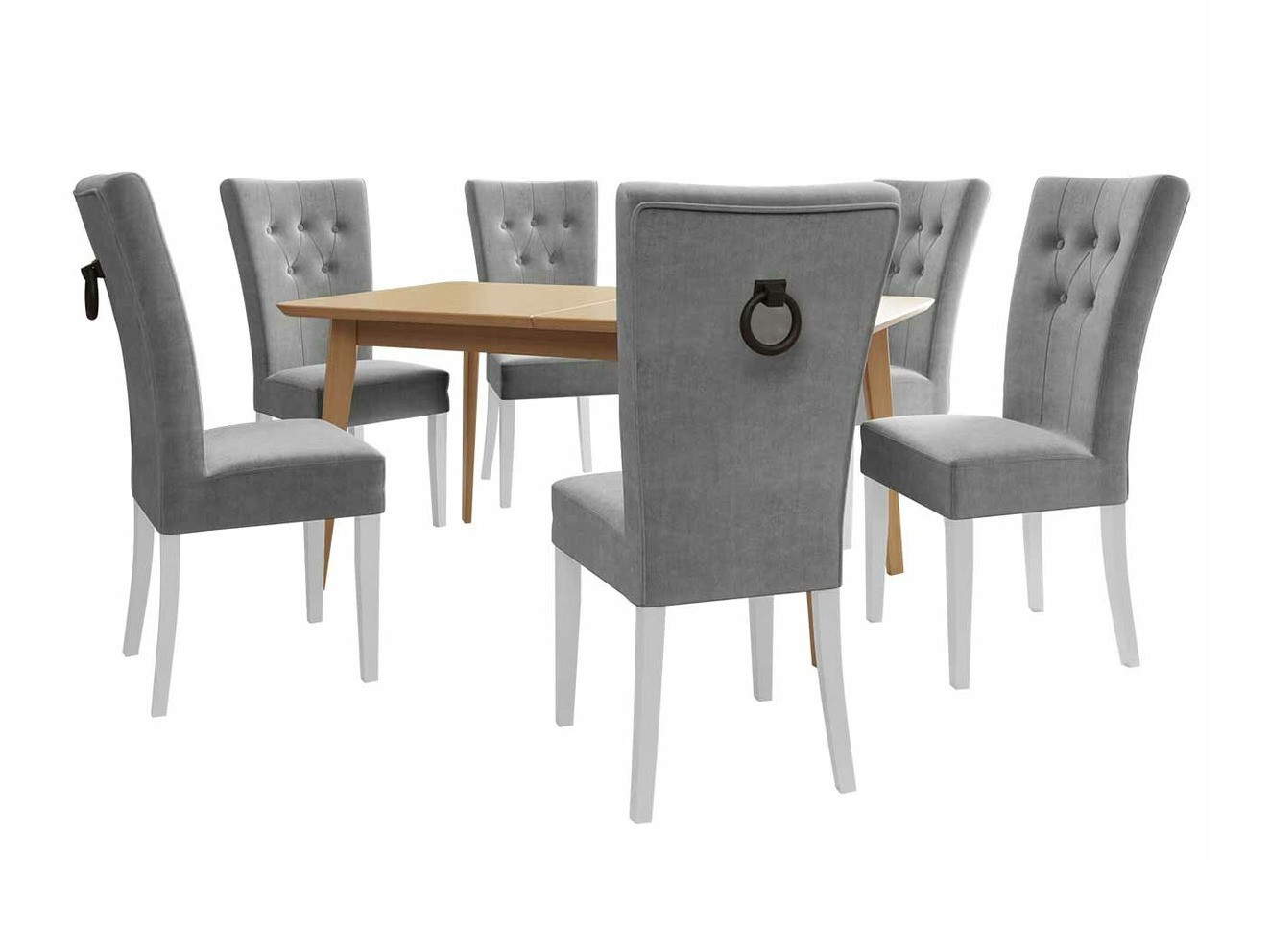 Обеденный гарнитур Racine 144 (Белый + Magic Velvet 2217)