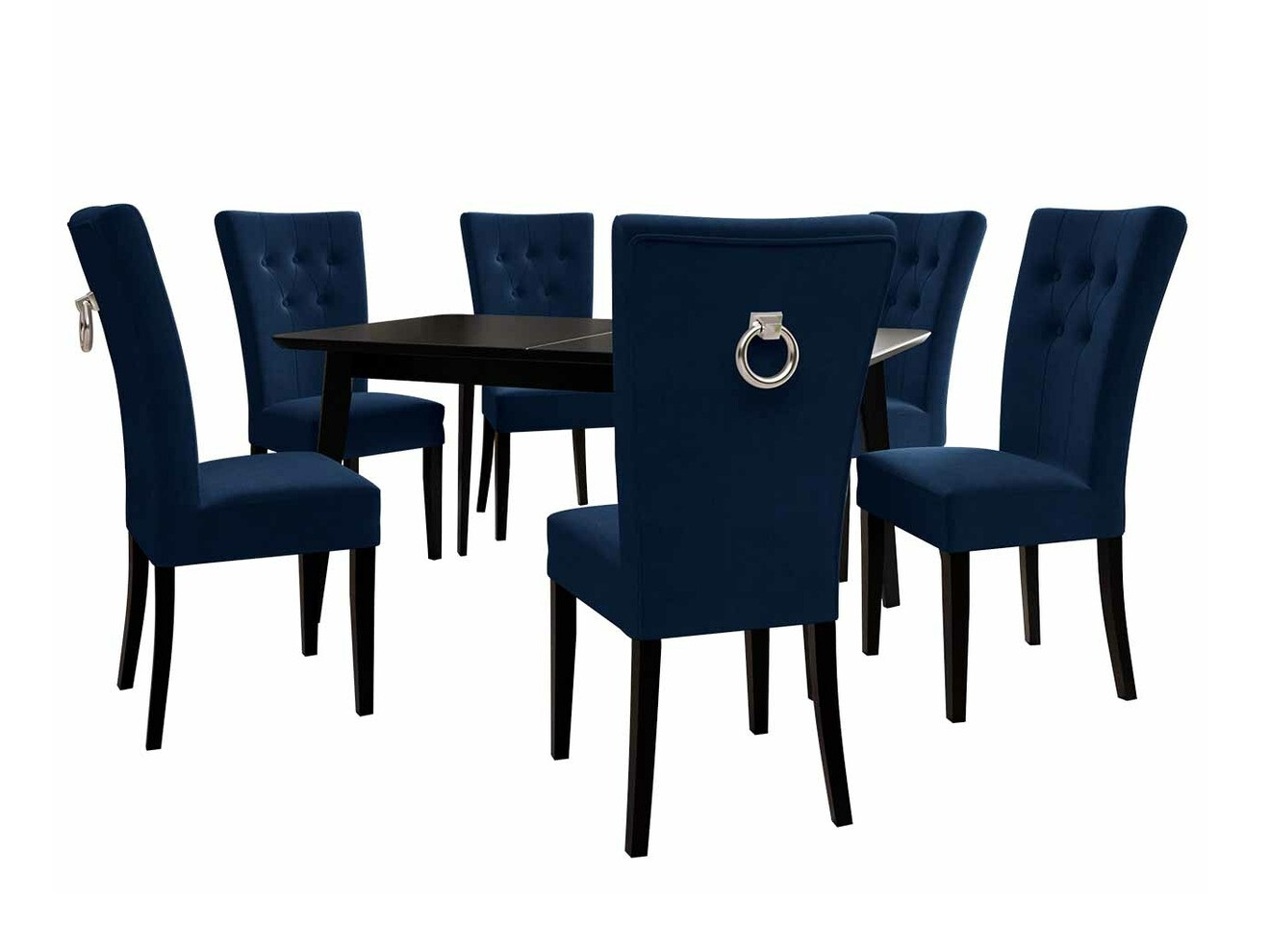 Обеденный гарнитур Racine 144 (Чёрный + Magic Velvet 2216)