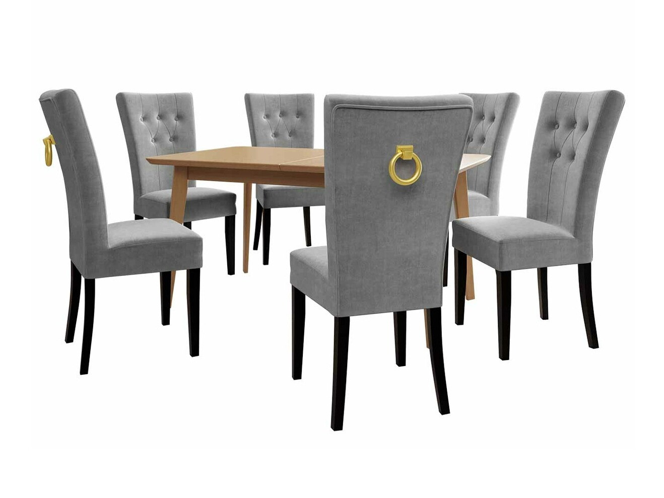 Обеденный гарнитур Racine 144 (Чёрный + Magic Velvet 2217)